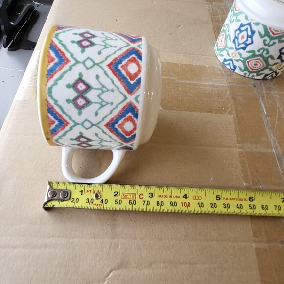 Pier 1 imports stoneware stackable coffee mugs qty of 2 GUC SEE PICS "BIN F" - Picture 10 of 10